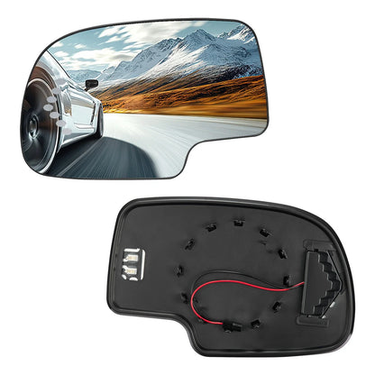 Mirror Glass Heated Turn Signal Driver Left for 2003–2006 GMC Yukon XL 2500