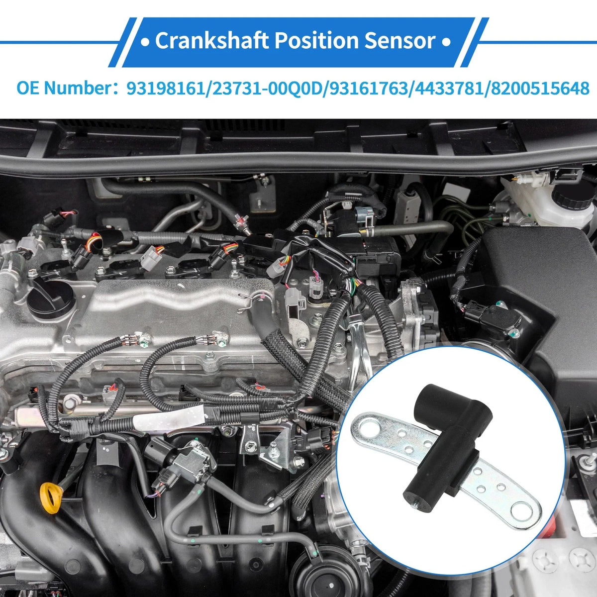 Crankshaft Position Sensor for Nissan Qashqai 2.0 (2007–2013) No. 23731-00Q0D