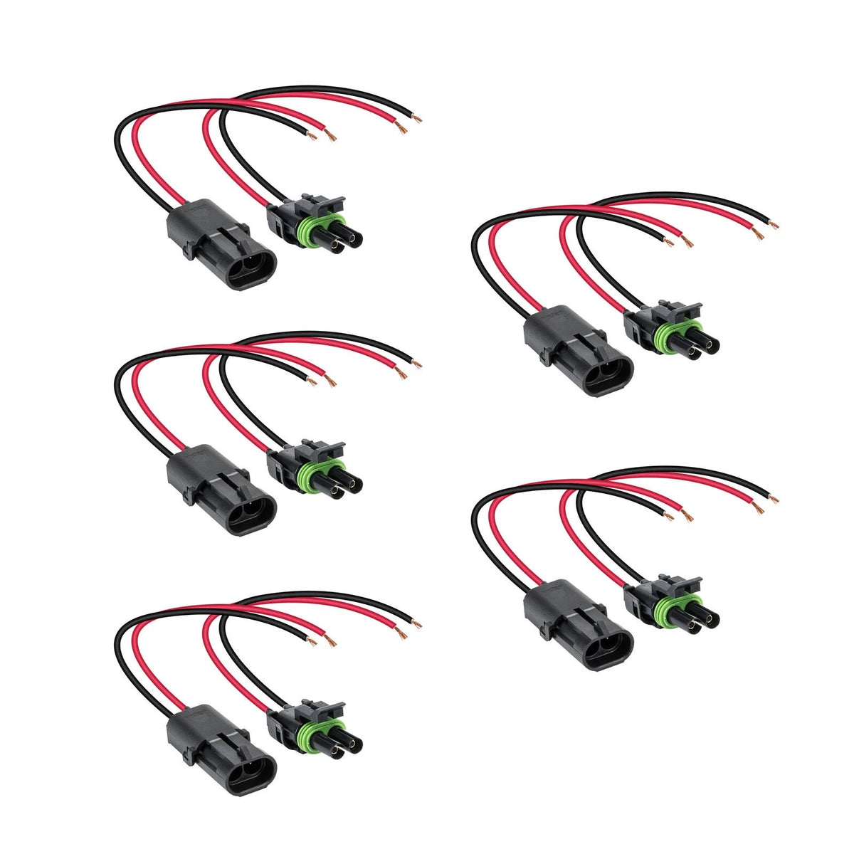 5 Pair Waterproof Female Male Assembled Connectors for 16-14AWG