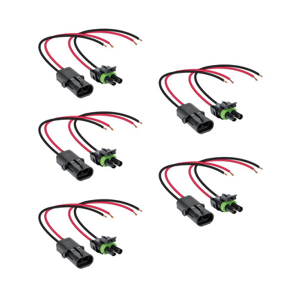 5 Pair Waterproof Female Male Assembled Connectors for 16-14AWG