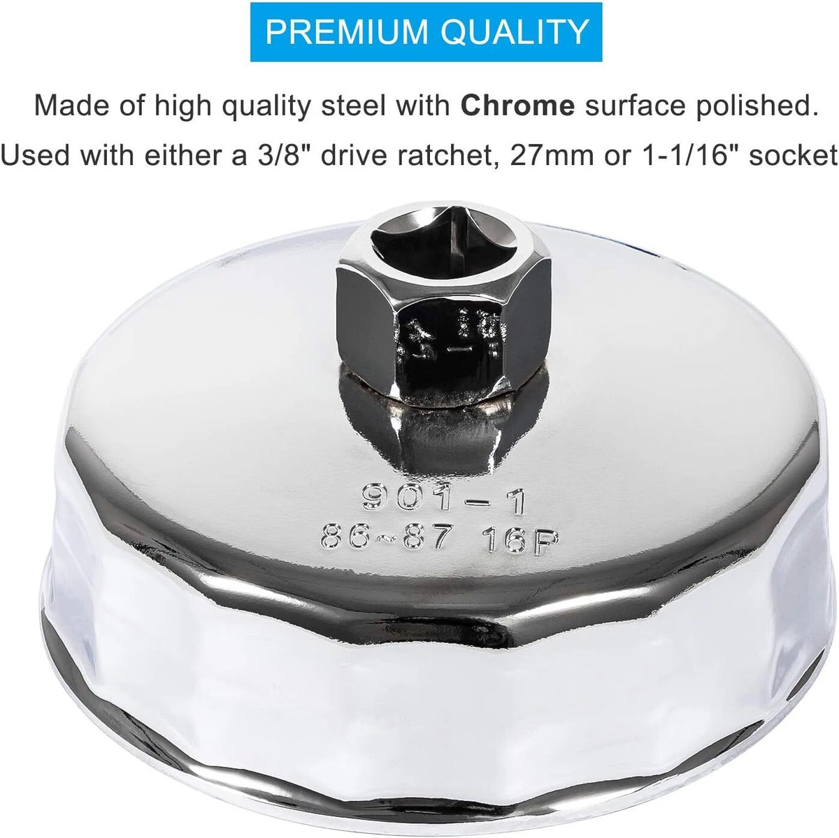 2X Oil Filter Wrench for BMW (For00879) 86mm Cartridge Style Chrome