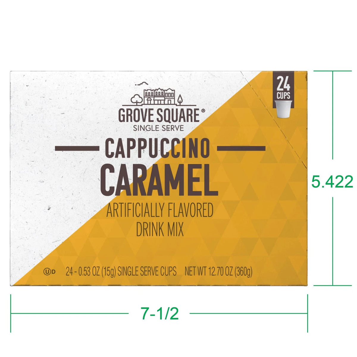24X Grove Square Cappuccino Pods Caramel for Single Serve Coffee Makers