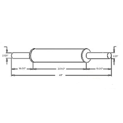 Muffler for Massey Ferguson 270 362 290 275 590 265 565 372 382 285S 265S 575