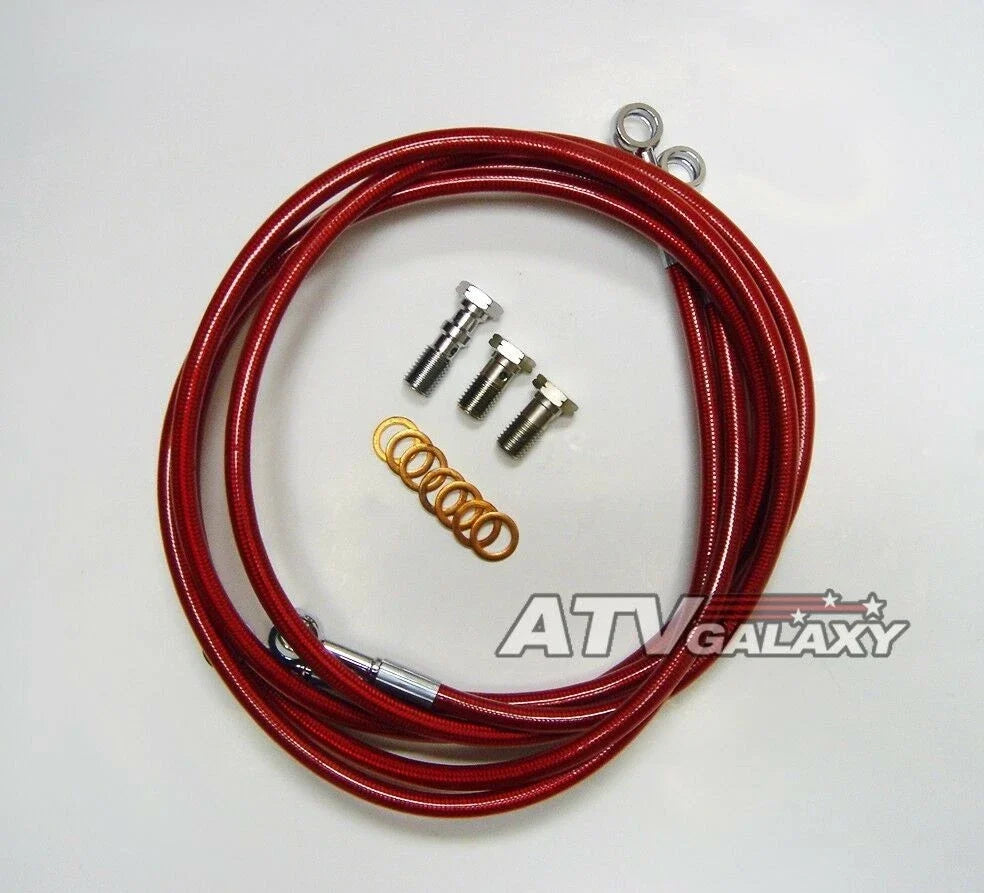 2X Steel Braided Front Brake Line Kit for Raptor 125|250 (All Years)