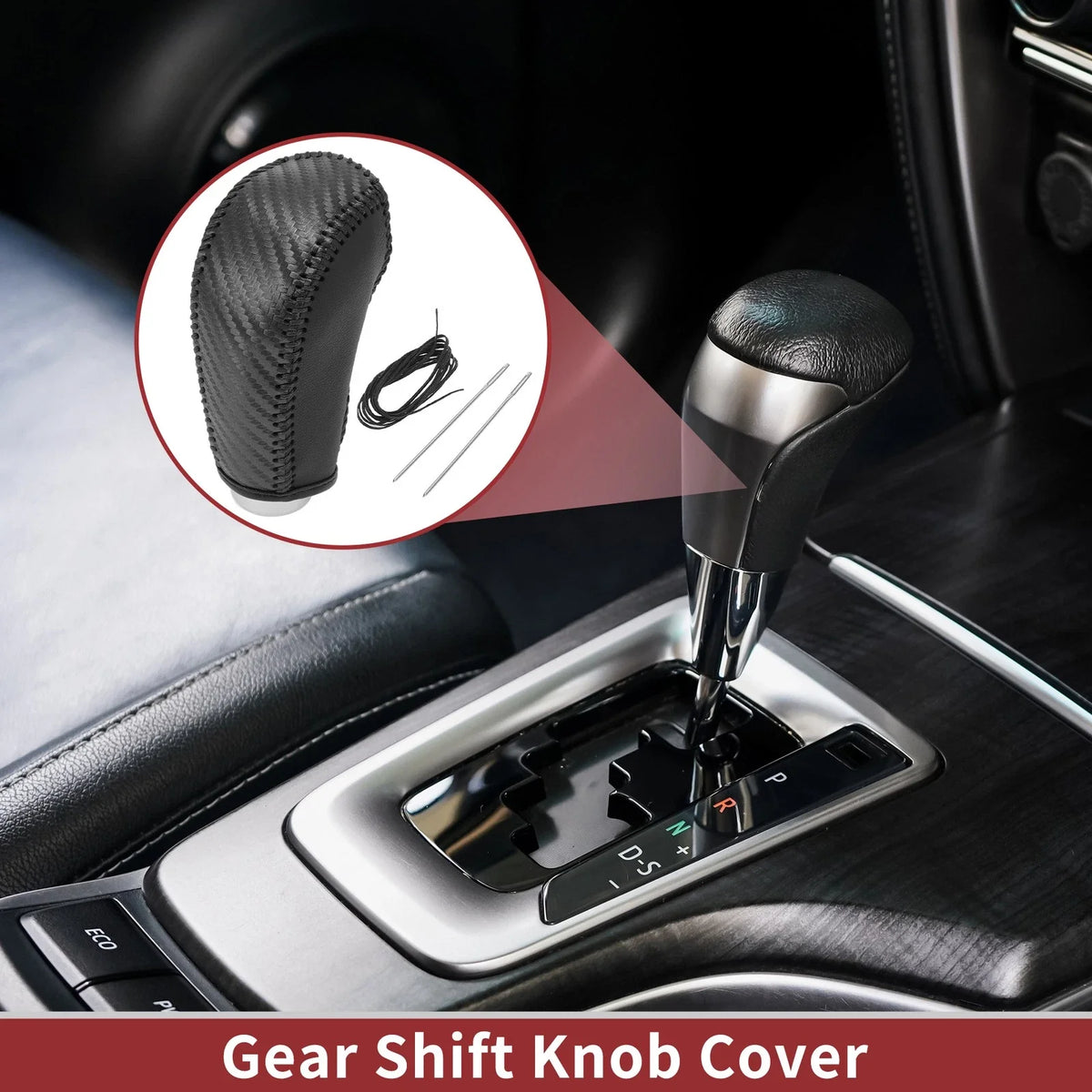 Gear Shift Knob Cover for Subaru Forester (2014–2017) Black Carbon Fiber