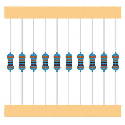 Metal Film Resistors Assortment Kit 50 Values 1/4W 1% Tolerance