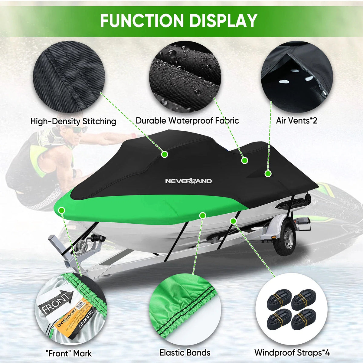 Watercraft Jet Ski Cover Waterproof Outdoor UV Dust Rain Snow Protector