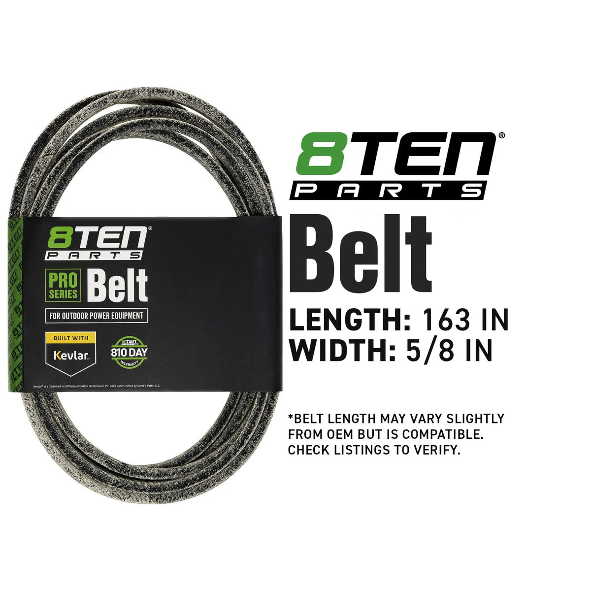 8TEN Kevlar Belt for Toro Z Master 7500-G (2010–2020) 126-6440, 109-0096