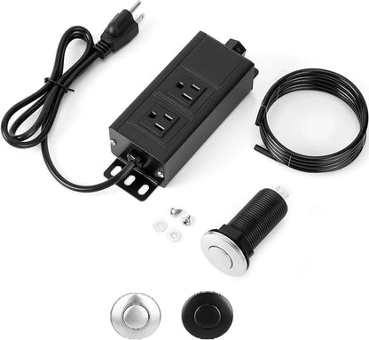 Dual Outlet Air Switch for Sink Top (3.58” Extra Silver)