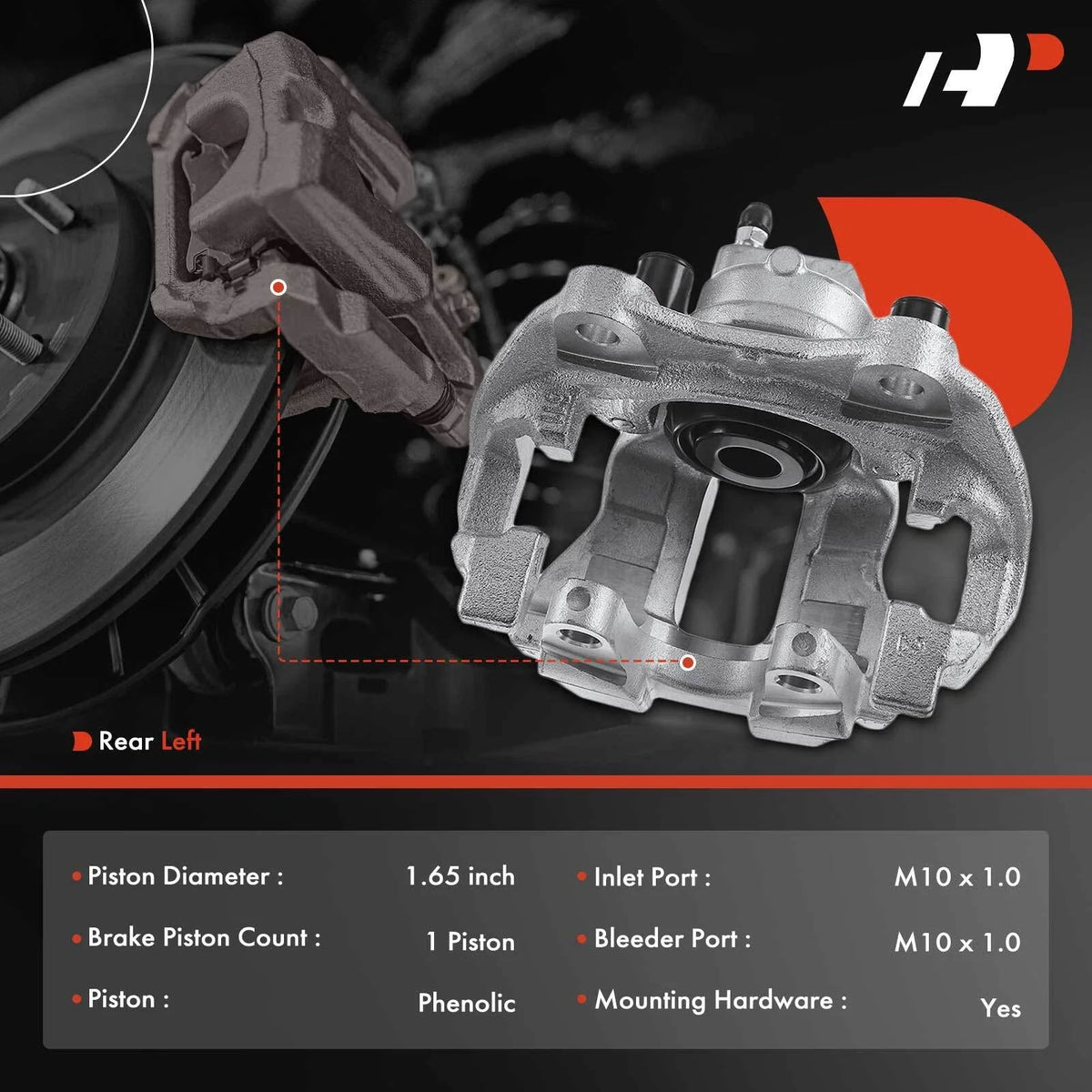 Rear Left Brake Caliper with Bracket for Mercedes E320 E350 (2004–2006)