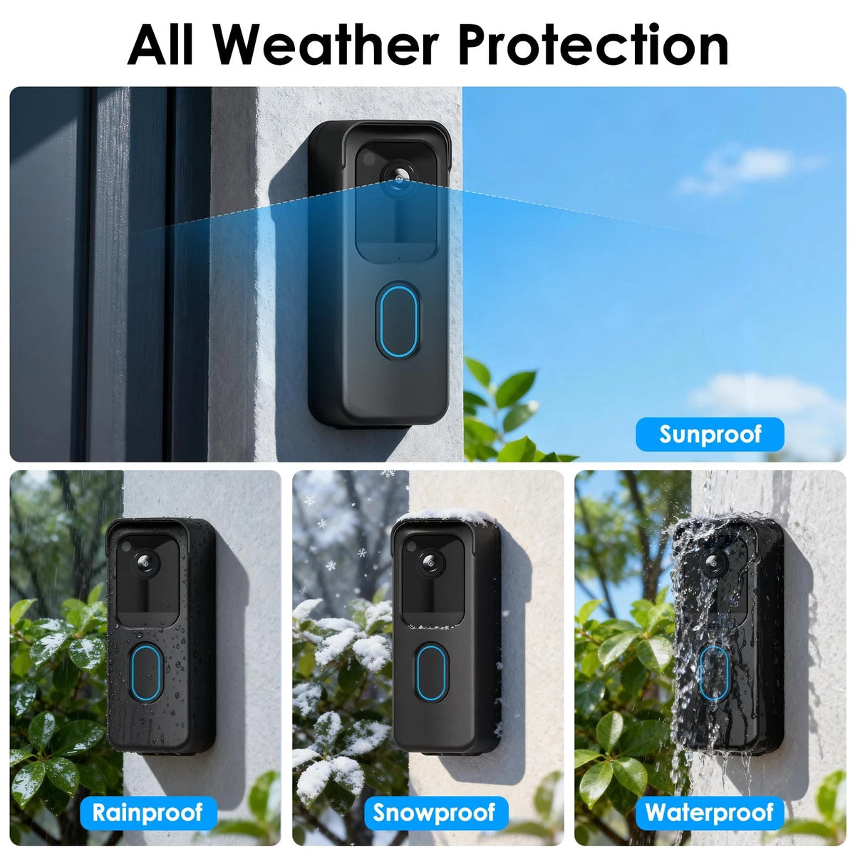 No Drill Blink Doorbell Camera Mount - Adhesive Mount, Black