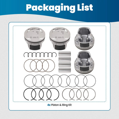 Set of 4 Pistons & Rings Kit for Chevy Cruze Sonic Trax Encore (2011–2021)