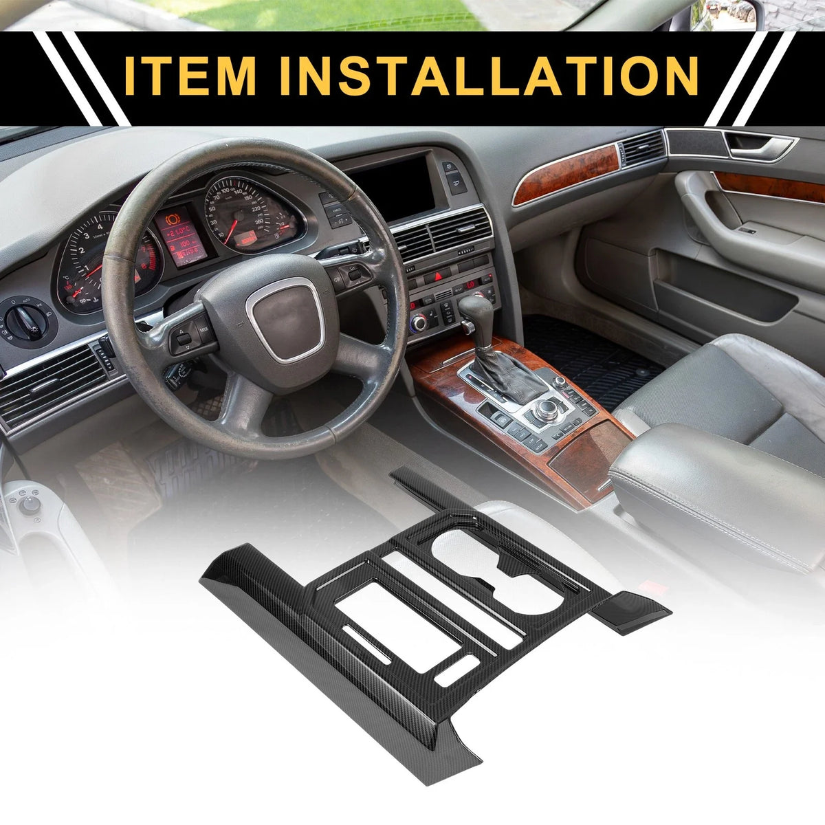 Carbon Fiber Gear Shift Panel Cover Trim for Ford F-150 (2015–2020)