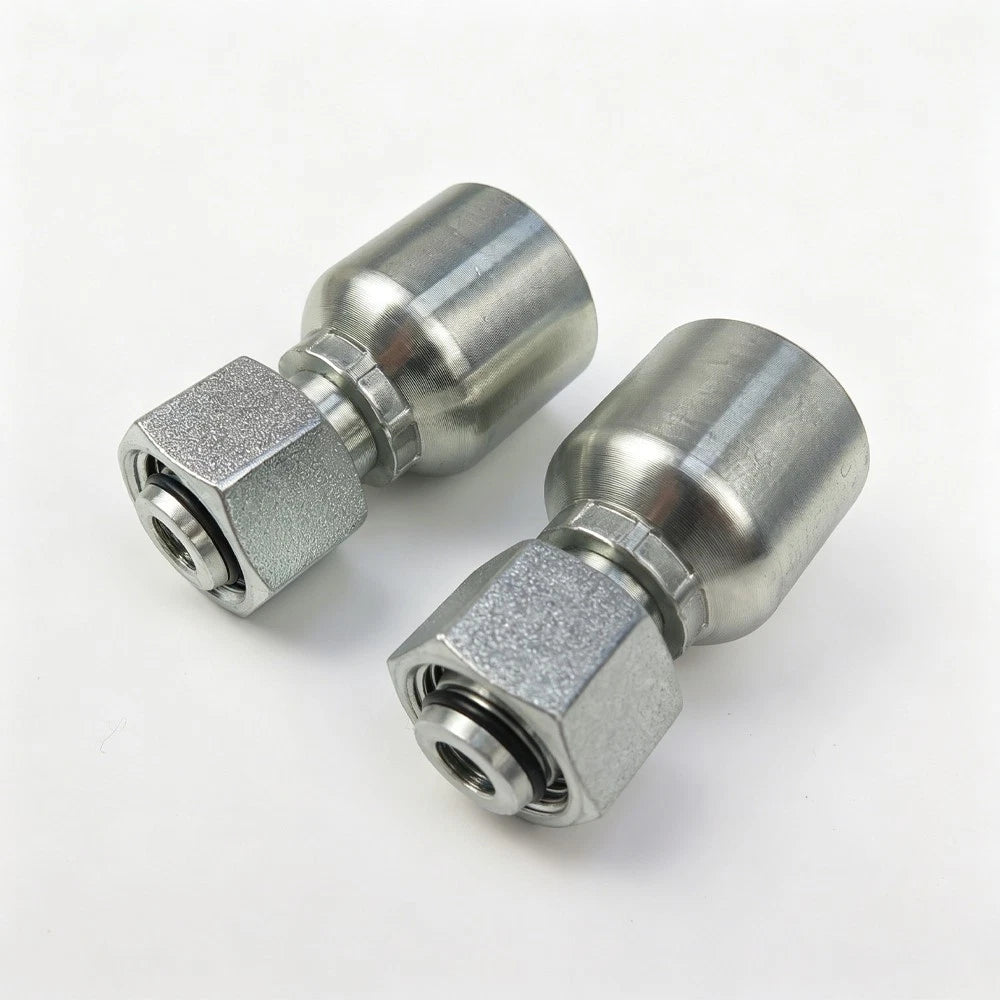 Set of 2 M14x1.5 Hydraulic Hose Crimp Fittings for Mini Excavator