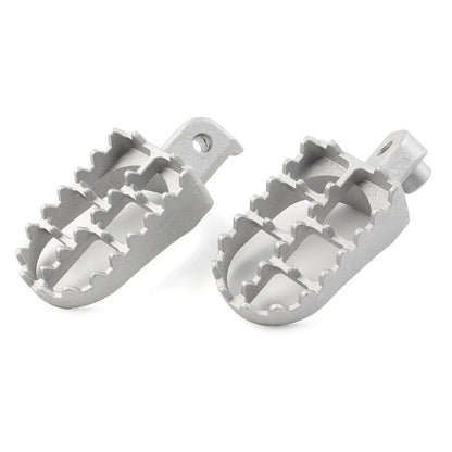 Universal Motorcycle Wide Foot Pegs for Bike Racing Silver
