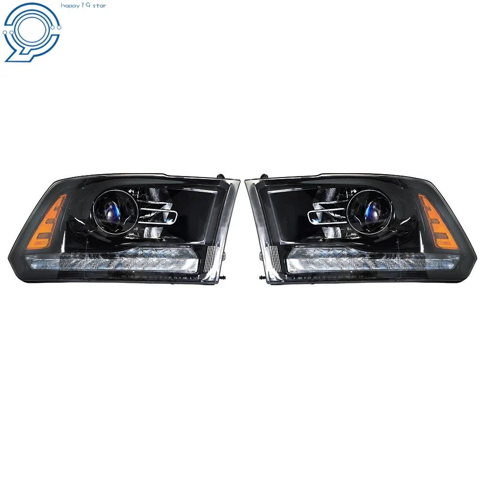 Headlight w/LED DRL for Dodge Ram 1500-3500 (2013–2018) Black Housing Left+Right