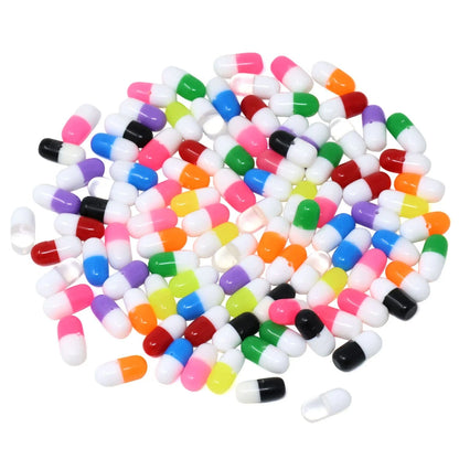 100PCS Tiny Capsule Shaped Resin Craft Loose Beads for Jewelry Making