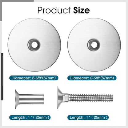 Set of 2 Door Hole Cover Plates for (2-5/8" Diameter)