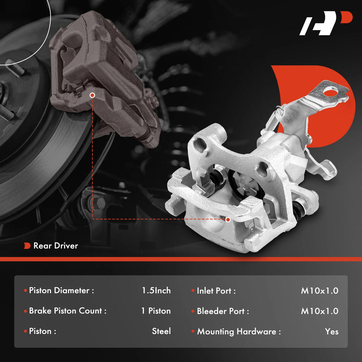 A-Premium Rear Left Brake Caliper w/ Bracket for Lexus CT200h (2011–2017) 4785012240, 19-B6708A