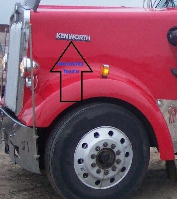 2X Hood Emblem Accent for Kenworth 37824 (Clear LED, Plastic)
