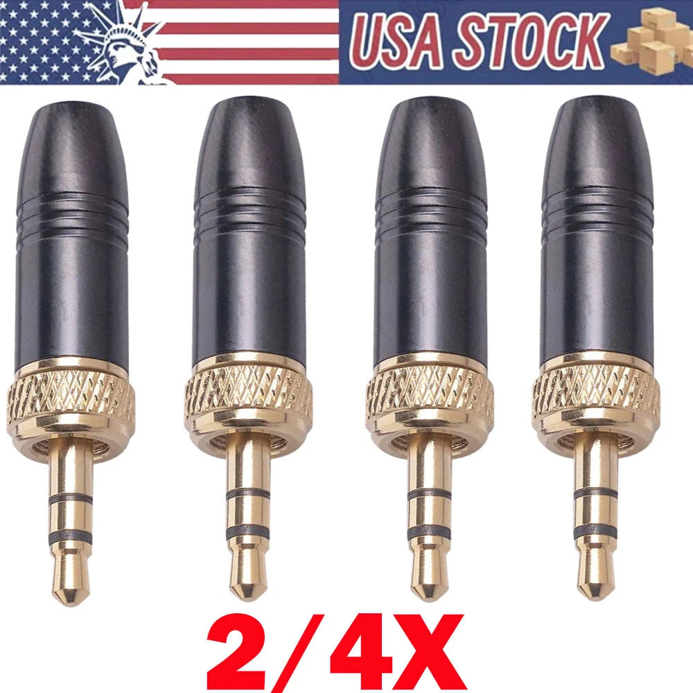 2X 3.5mm Stereo Plug Connectors for Sennheiser Wireless Microphone