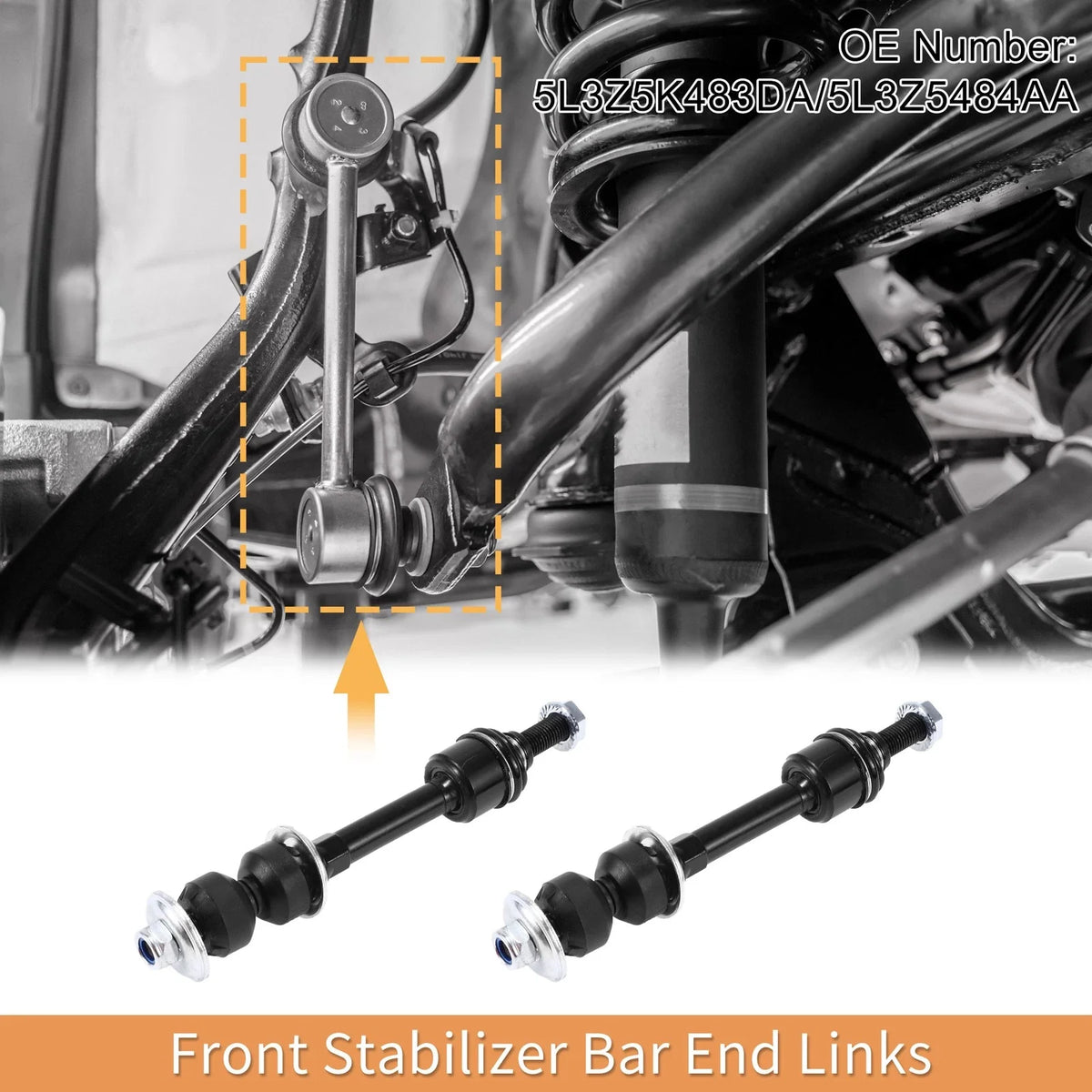 Set of 1 Front Stabiliser Sway Bar Link with Bushing for Ford F-150 (2004–2023)