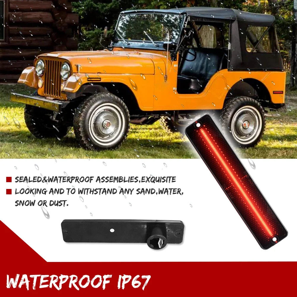 Smoked LED Rear Side Marker Lights for Jeep CJ5 CJ6 CJ7 CJ8 SJ Wagoneer (1970–1986)