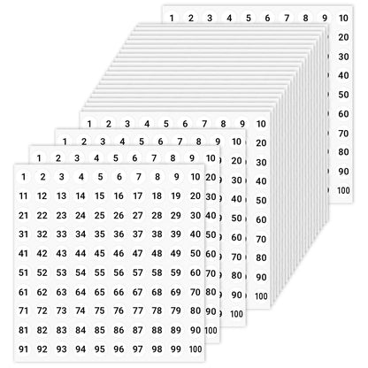 3000 Pcs Small Numbered Stickers for Various Applications (0.4 Inch, White)