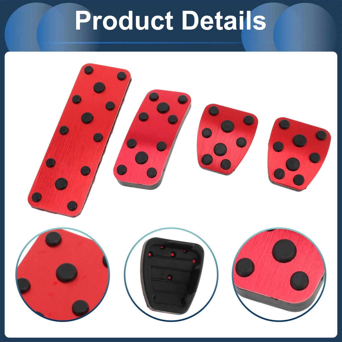 Set of 4 Foot Accelerator Pedal Covers for Subaru Forester (2003–2005) Red