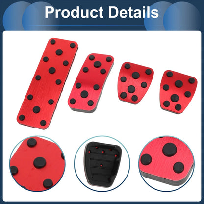 Set of 4 Foot Accelerator Pedal Covers for Subaru Forester (2003–2005) Red