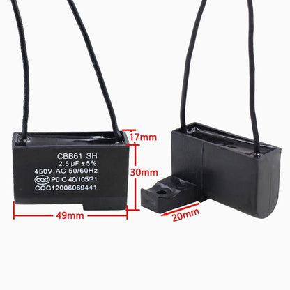 CBB61 Capacitor 2.5uF 450V for Ceiling Fan and Table Fan (Used)