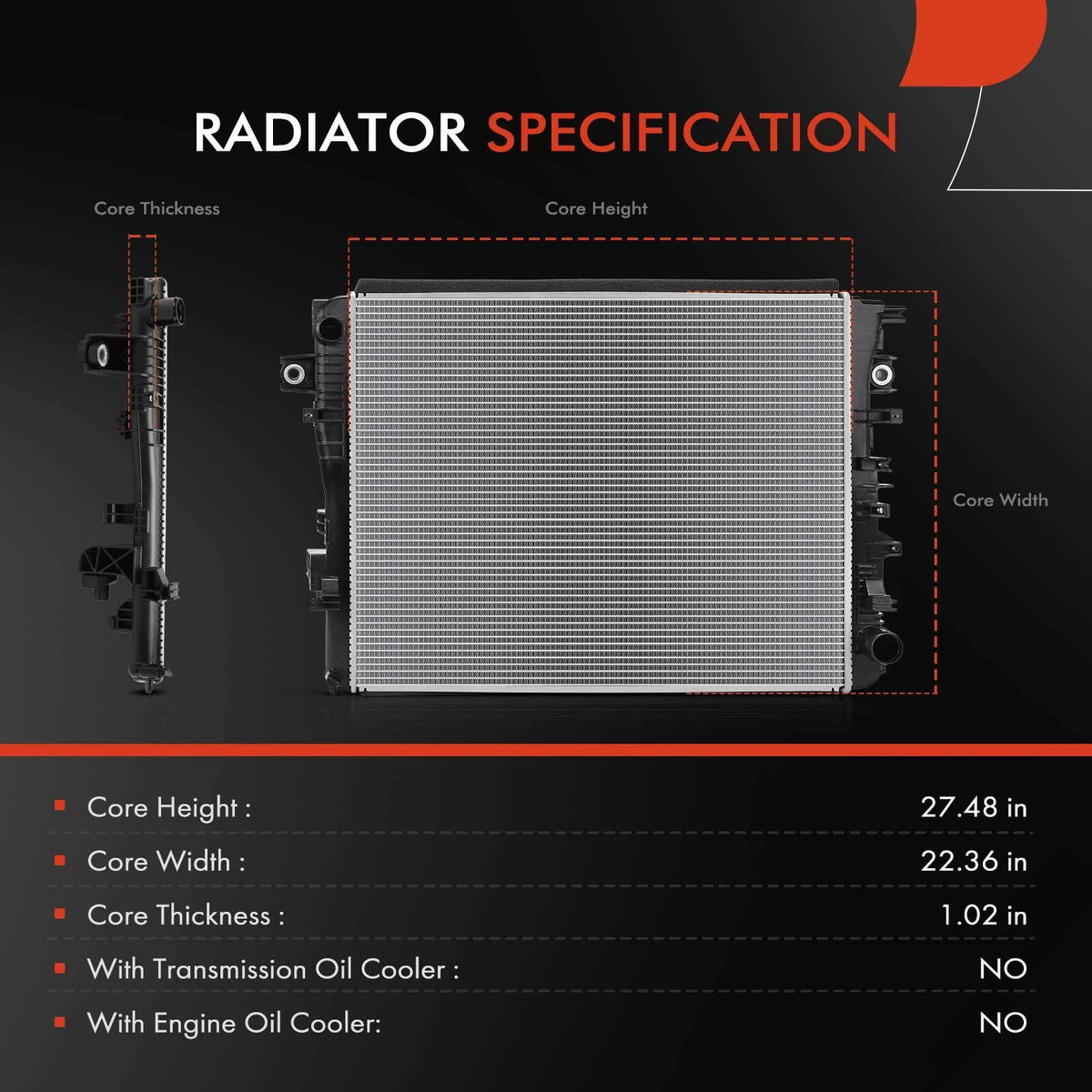 Radiator for Jeep Grand Wagoneer (2023) 68425460AA
