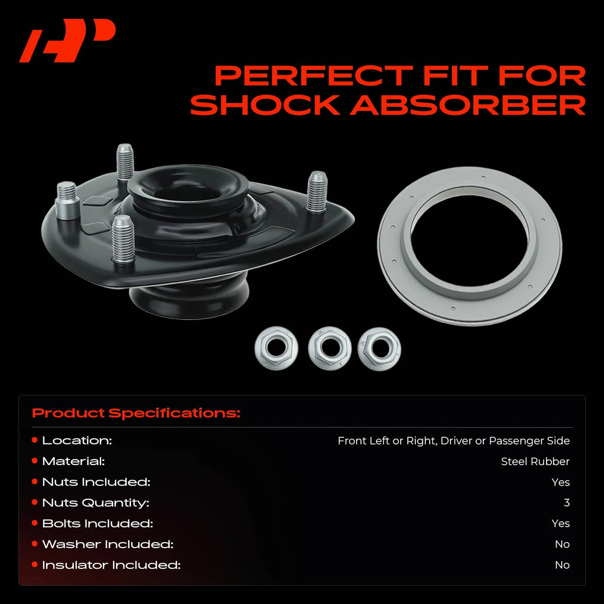 2X Suspension Strut Mount for Honda Accord (2013–2015) 51670T2AA01, 902056