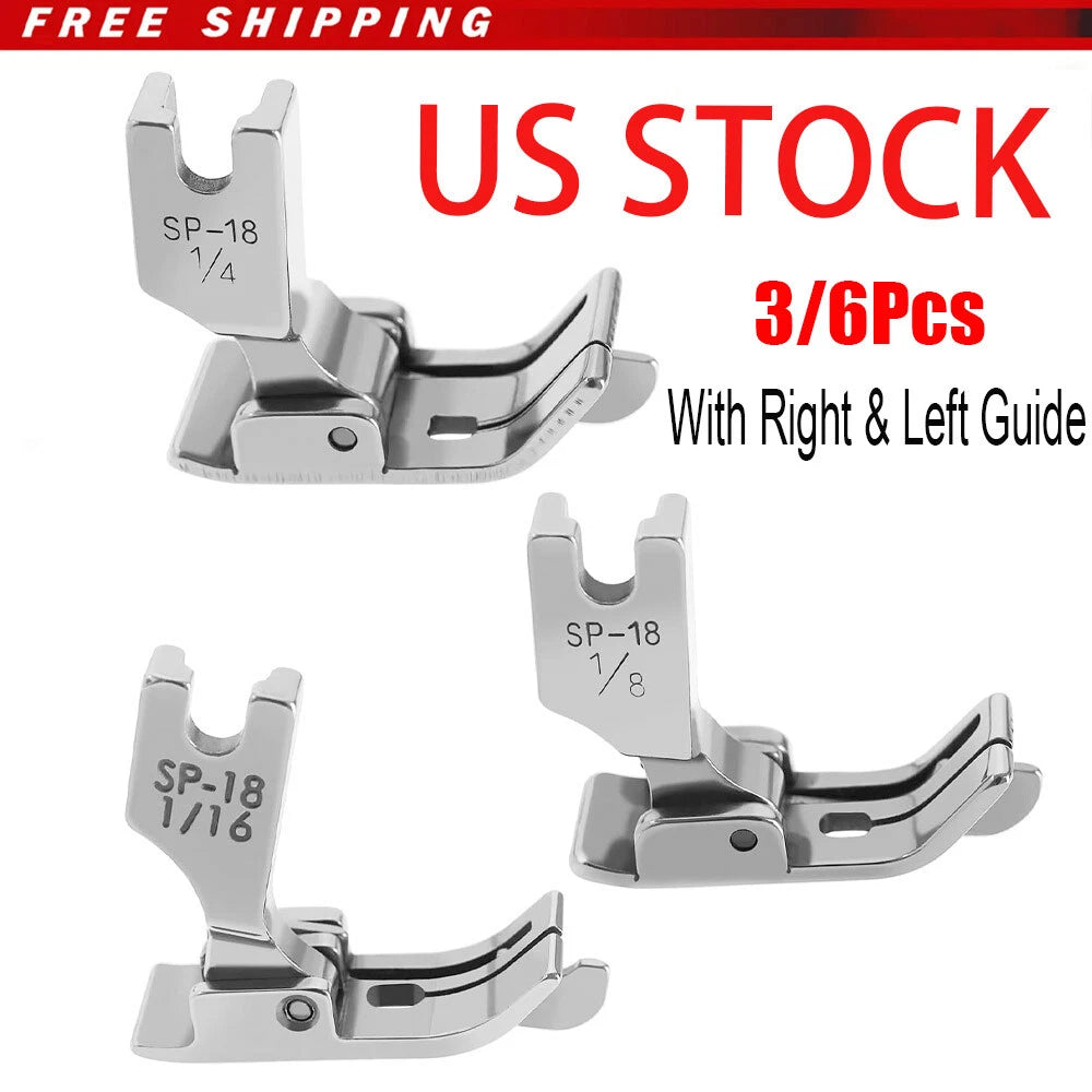 6Pcs Hinged Presser Foot Set for Industrial Sewing Machine