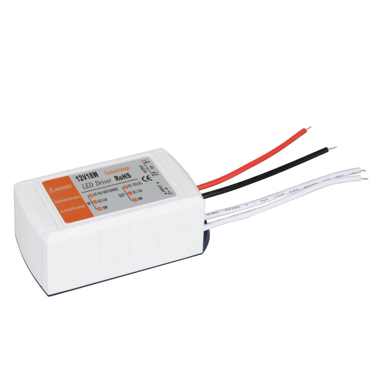 LED Driver Adapter 18W AC 120V/240V to DC 12V for LED Strip