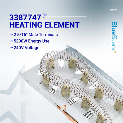 2X Dryer Heating Element for Whirlpool (3387747, W11344457)