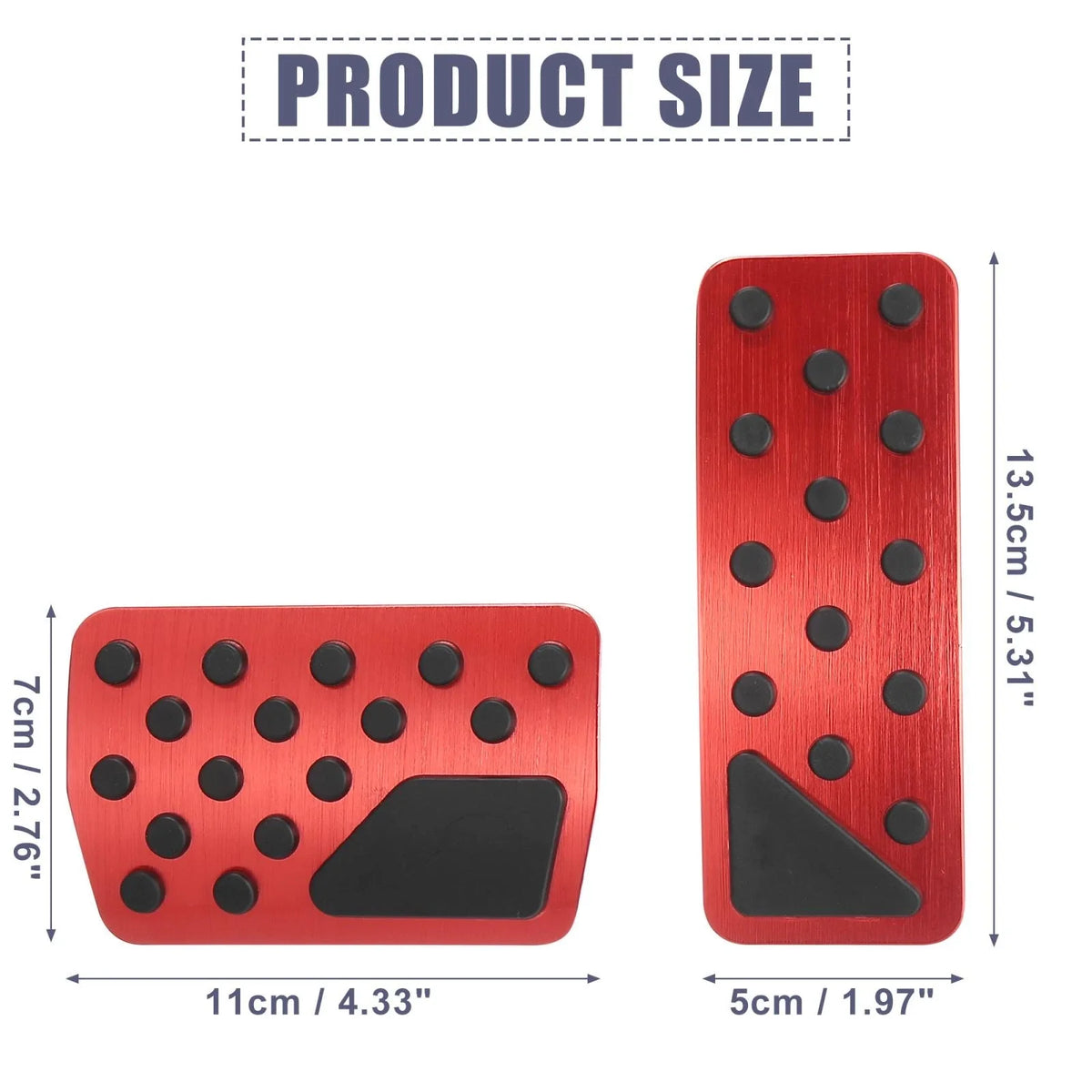 Set of 2 Brake Pedal Pads for Jeep Wrangler 2011–2021 Red