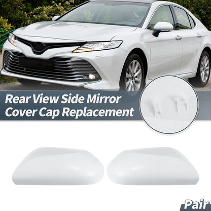 Pair Rearview Mirror Cover Cap White for Toyota Camry (2018–2021)