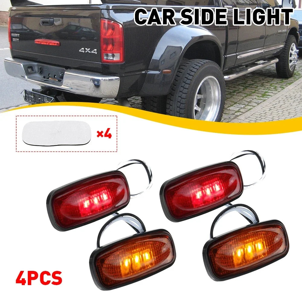 4X LED Side Marker Lights for Dodge Ram 3500 (2003–2018) Red Amber