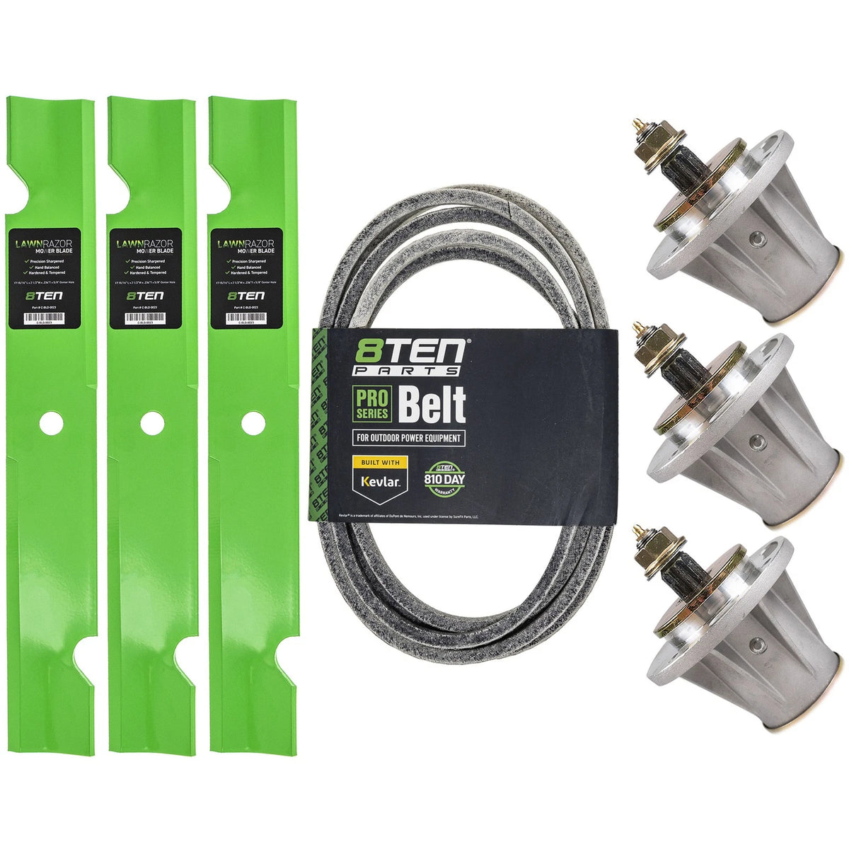 8TEN Blade Spindle Belt Kit for Husqvarna LZ5225 (539100341, 539114821, 539131383, 966956101)