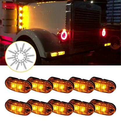 Set of 10 Oval LED Marker Lights for Truck Trailer (12V)