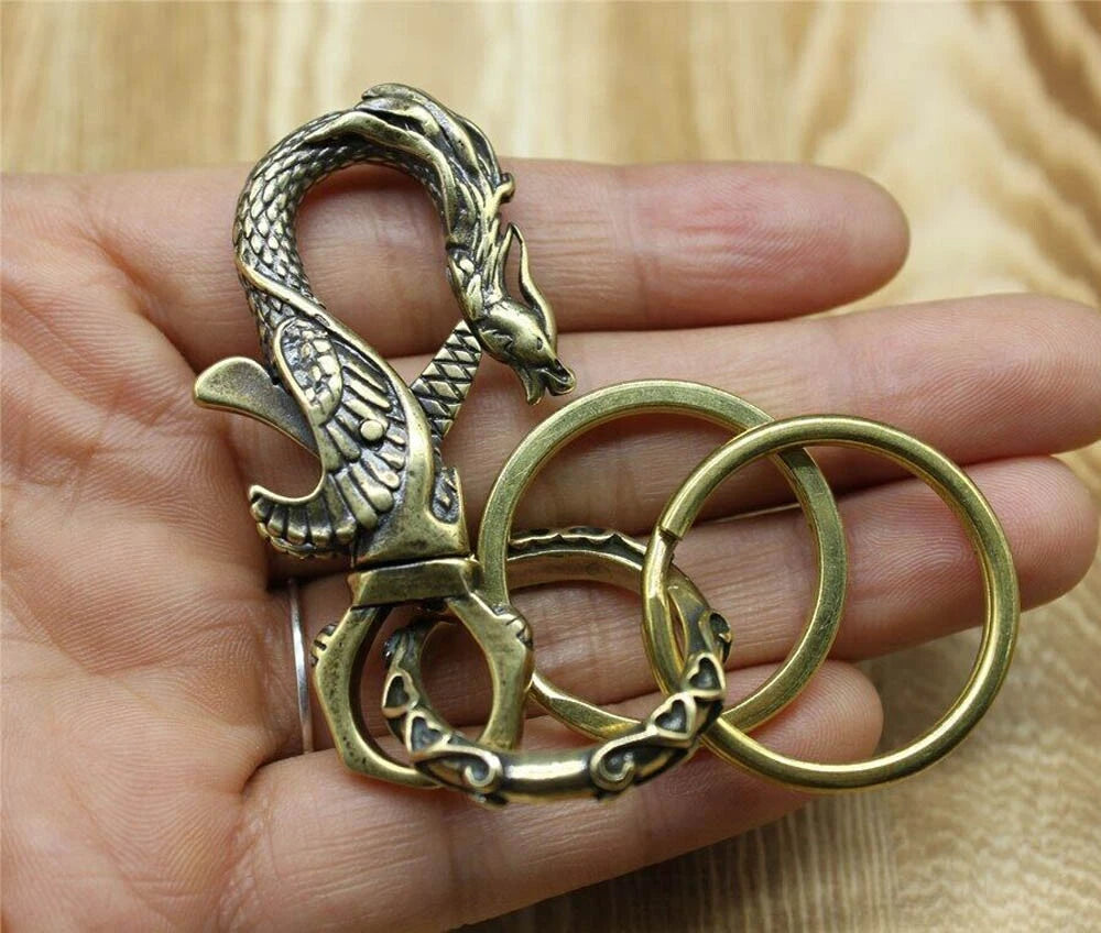 Solid Brass Keychains Clip Hook for EDC Bags and Pants