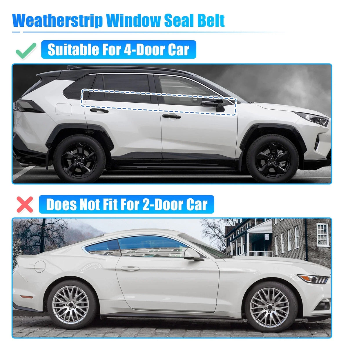 Set of 4 Weatherstrip Window Trim Seal Belt for Honda CR-V (2012–2016)