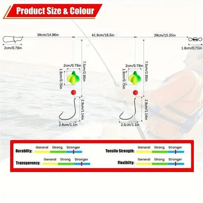 Fishing Rig with EVA Foam and Dual Weight Configuration for Pompano