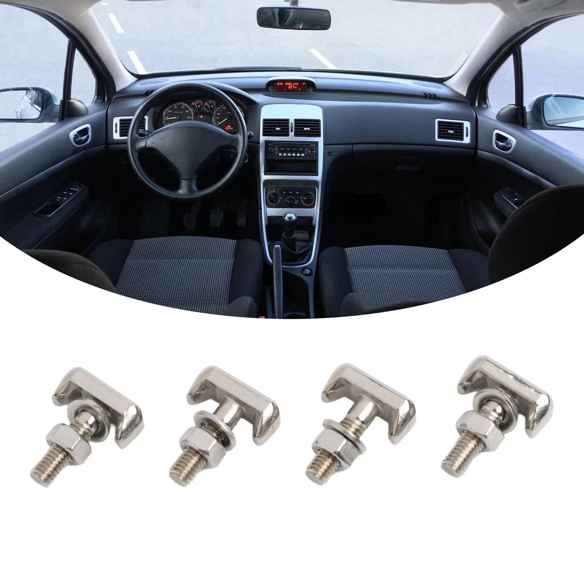 Set of 4 M6 Stainless Steel Battery Connectors for Marine Installation
