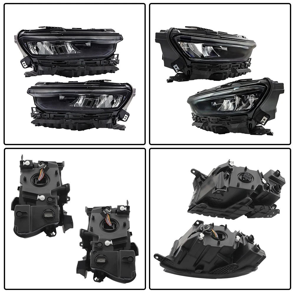Pair LED Headlamps for Grand Cherokee (2021–2024) 68606228AA 68606229AA Black