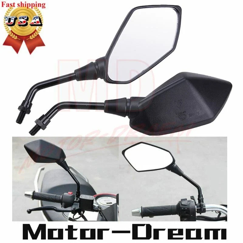 7/8" Handlebar Rear View Mirrors Clamp for Honda Kawasaki Suzuki