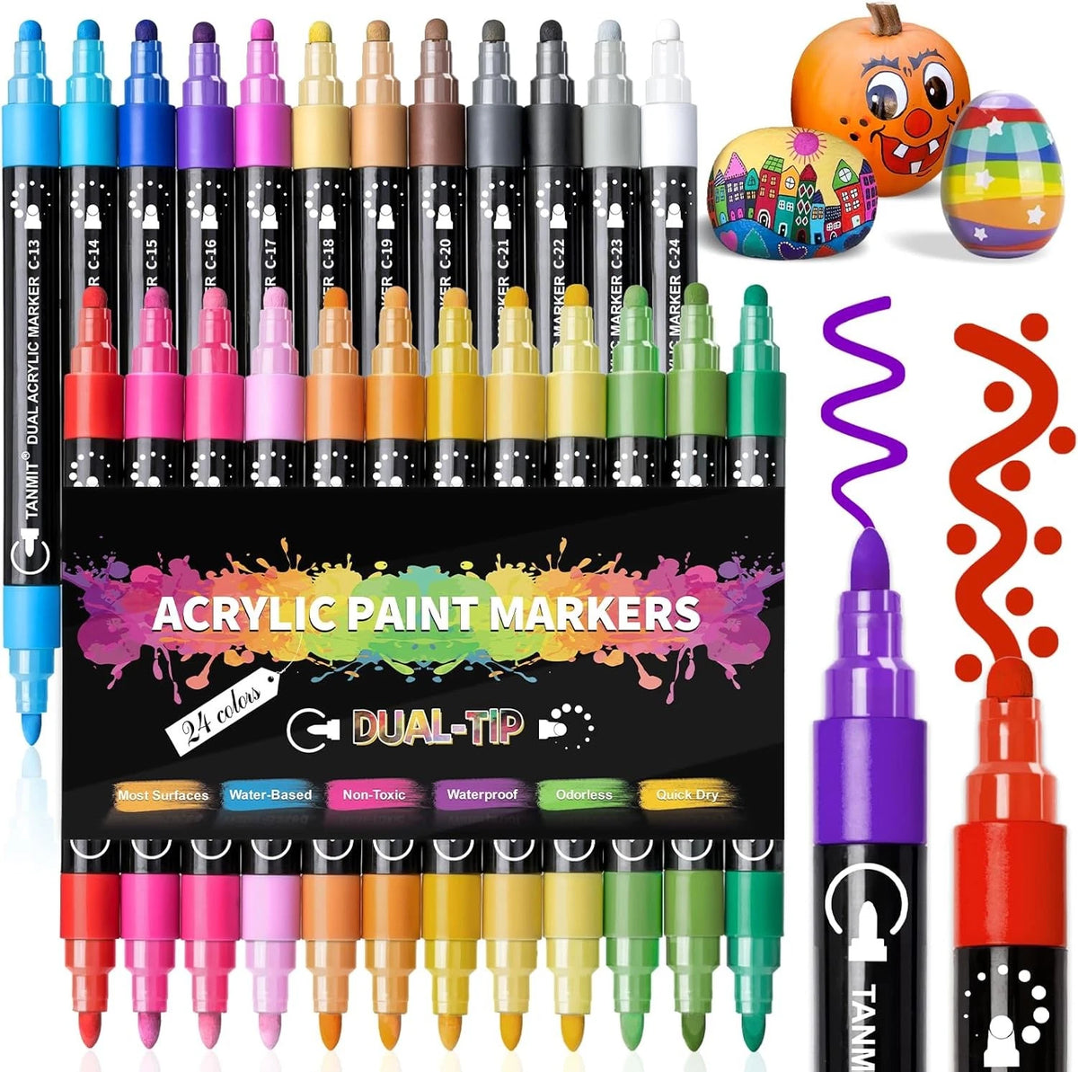 24 Acrylic Paint Pens Markers for Various Uses (tanmit 02 2)