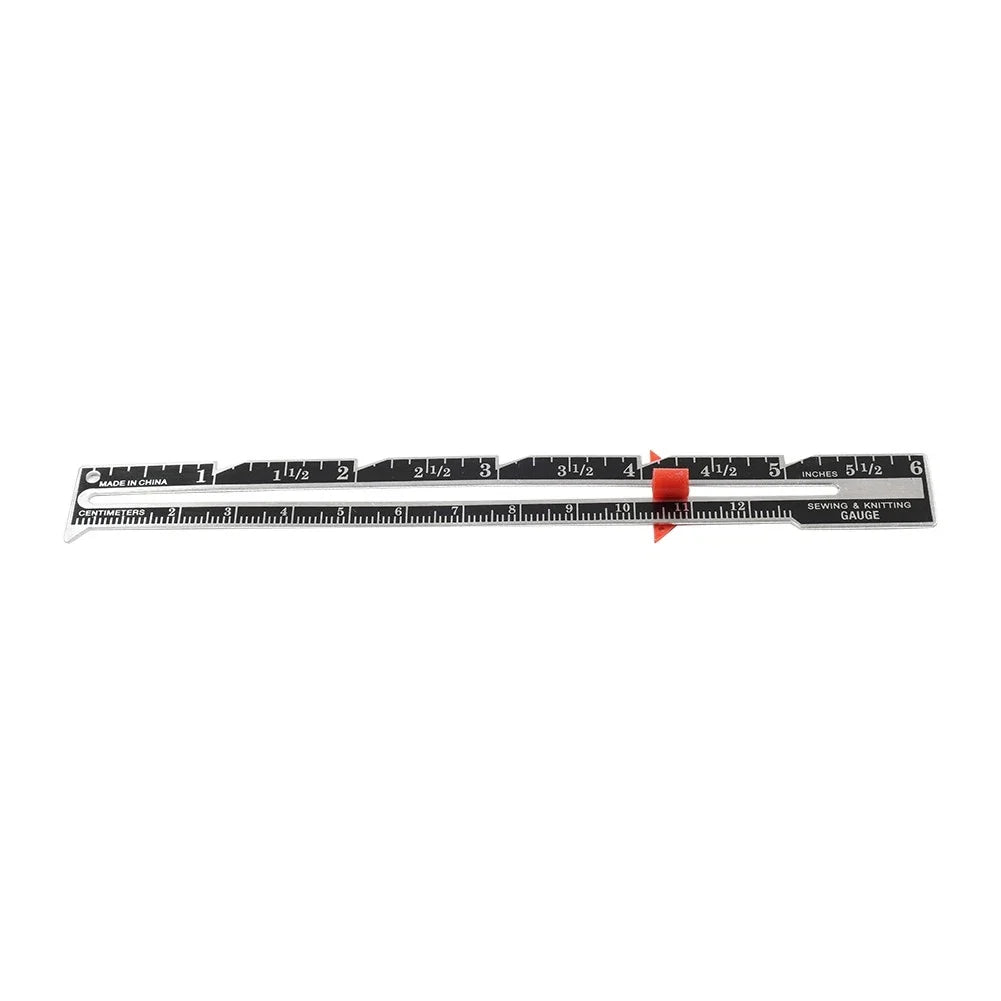 Sewing & Knitting Gauge with Sliding Adjustable Marker for