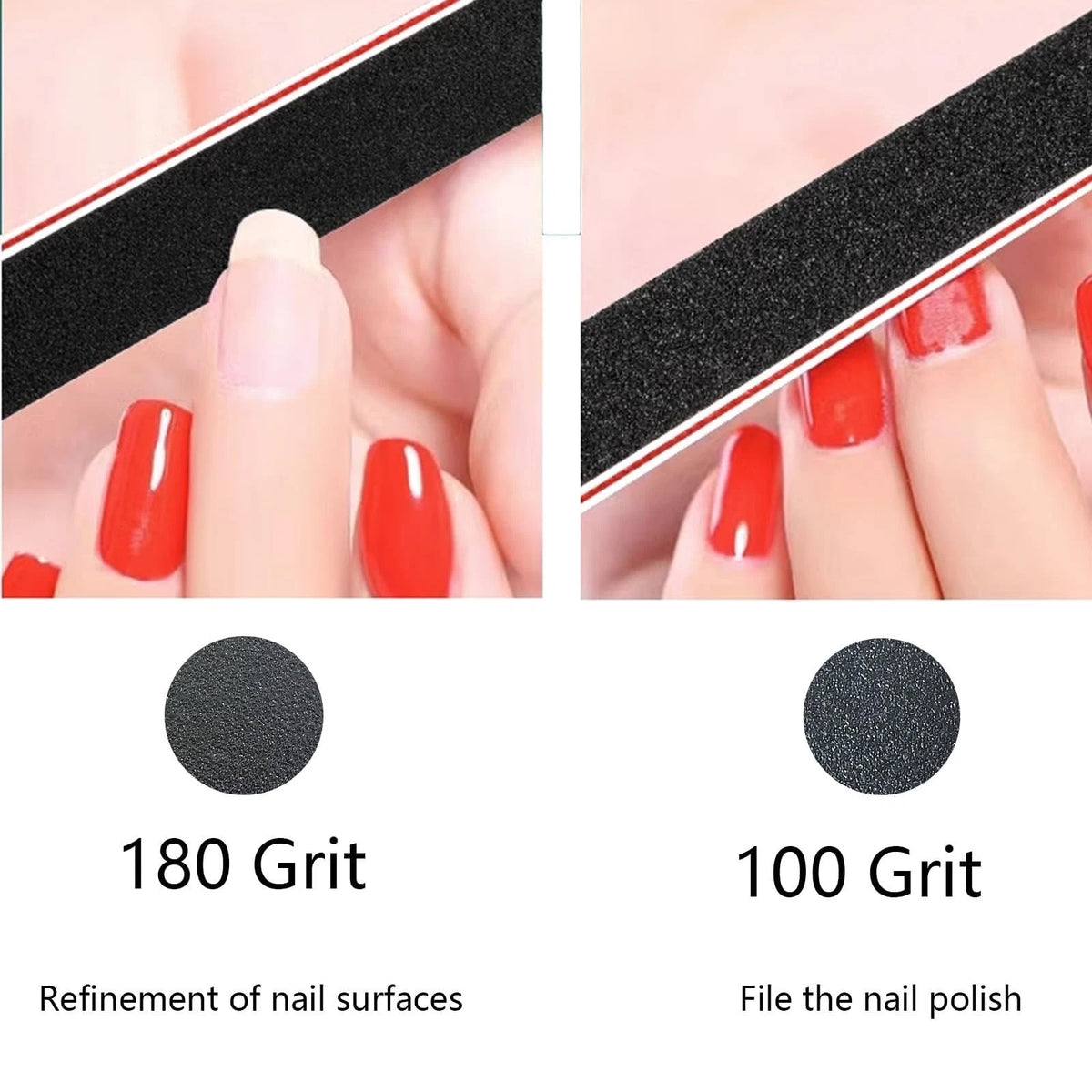 21 Pcs Nail Files 100/180 Grit Double Sided Emery Boards for Acrylic Nails